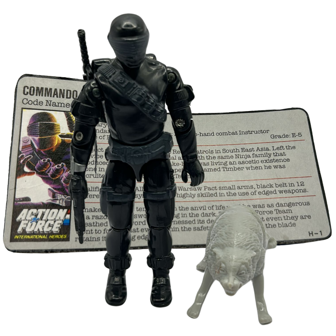 GI Joe, Action Force Snake Eyes V2 complete with Action Force filecard