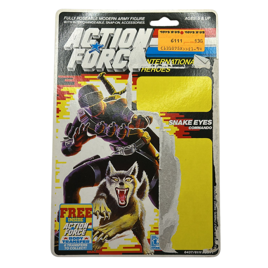 GI Joe, Action Force Snake Eyes V2 original cardback