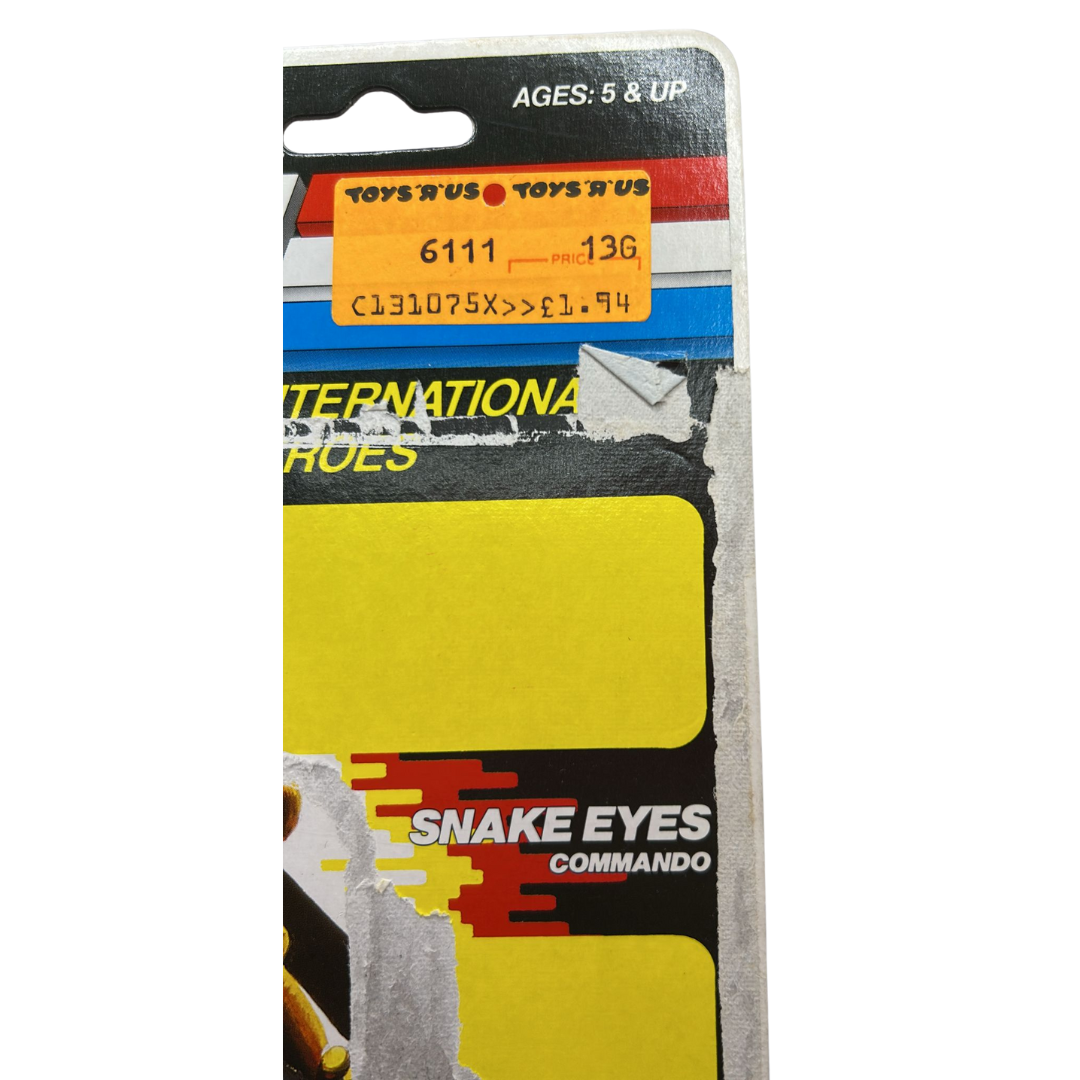 GI Joe, Action Force Snake Eyes V2 original cardback