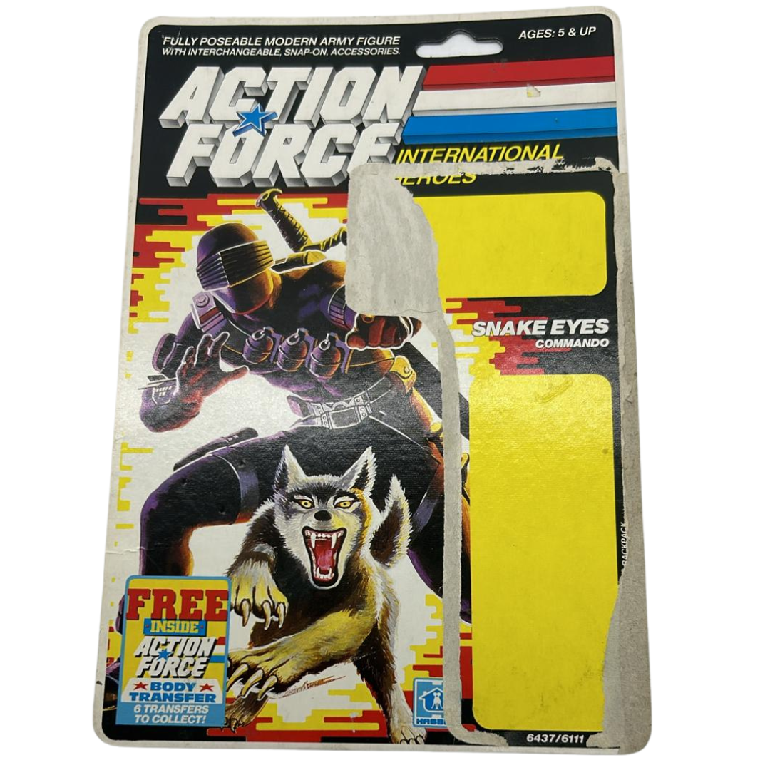 GI Joe, Action Force Snake Eyes cardback