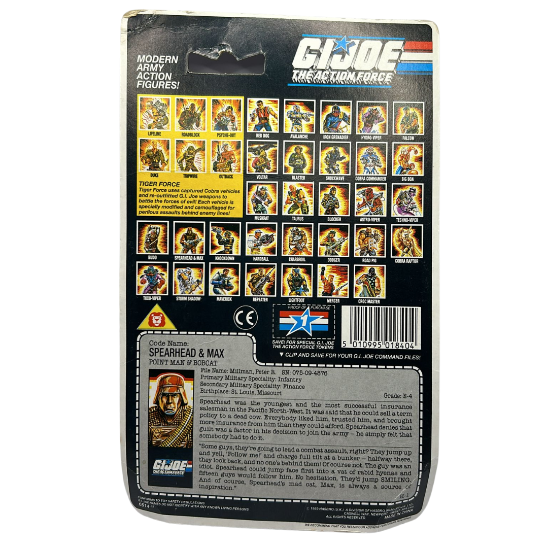 GI Joe The Action Force Spearead and Max original cardback 2