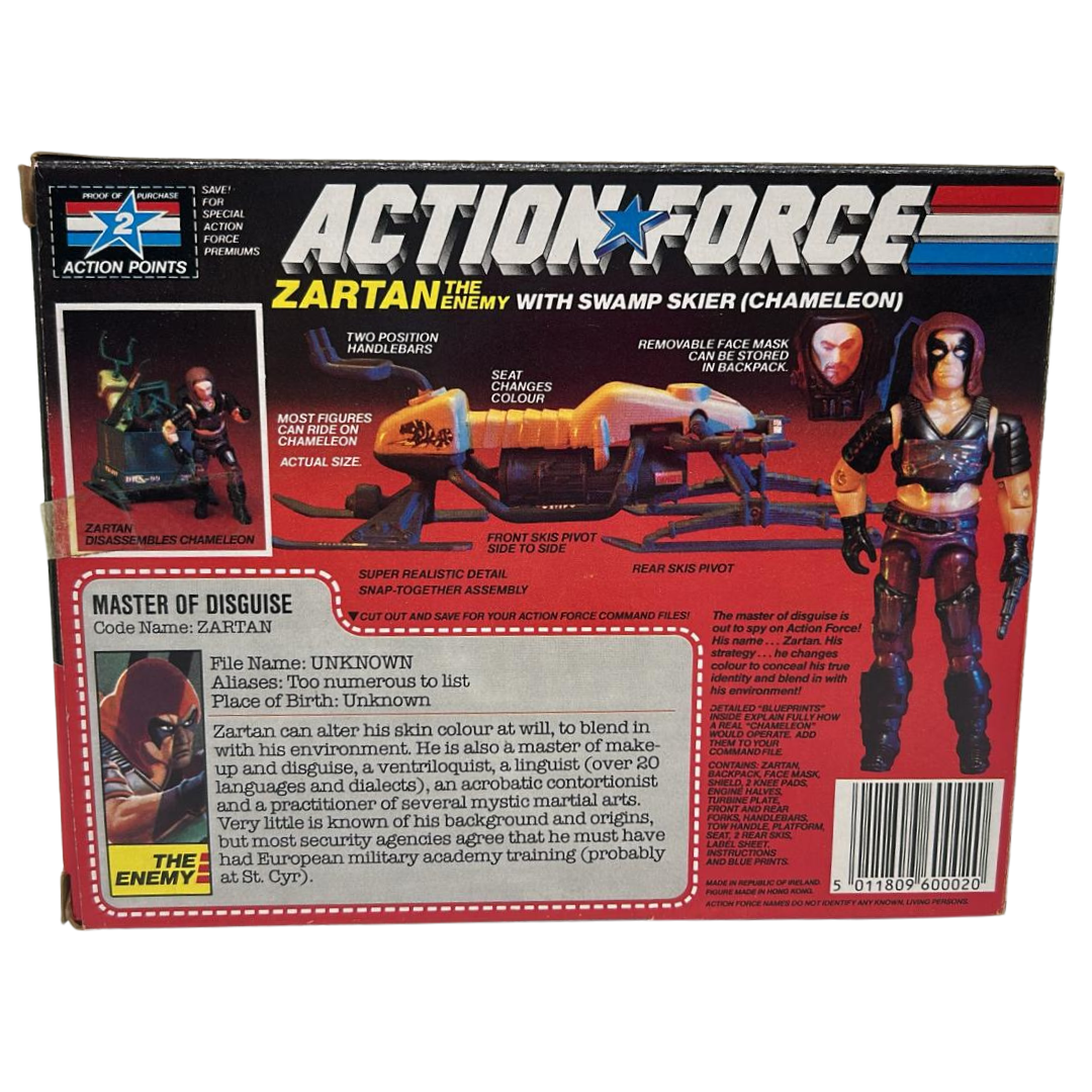 GI Joe, Action Force Swamp Skier / Chameleon & Zartan boxed with insert