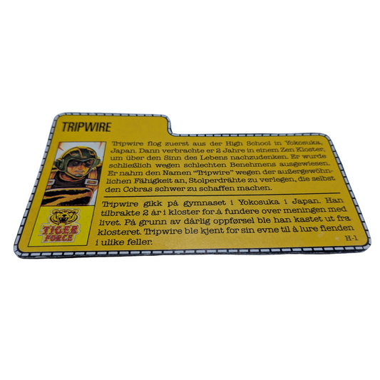 GI Joe, Action Force Tripwire Tiger Force filecard German / Norwegian 530