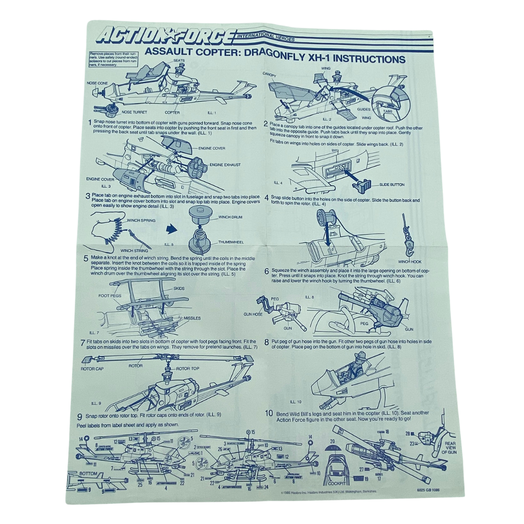 GI Joe, Action Force Dragonfly instuctions blueprints 129