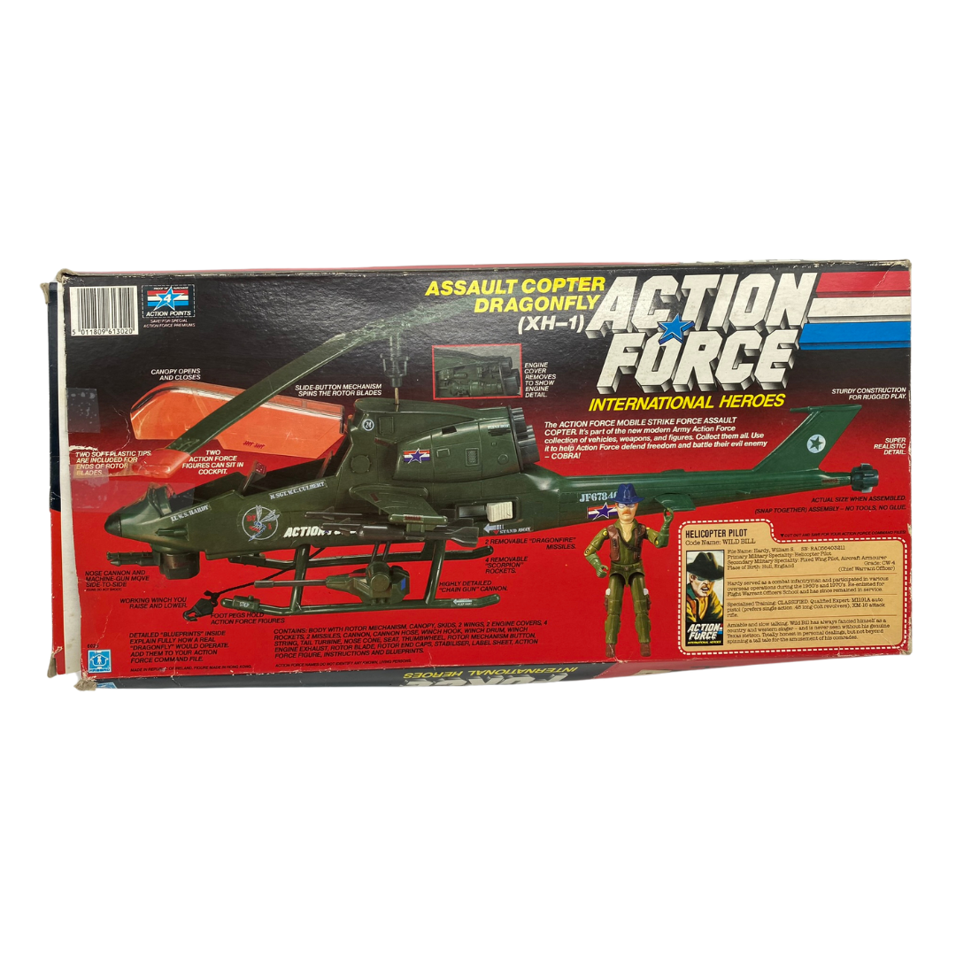 GI Joe, Action Force Dragonfly / Dragon Fly complete & box damaged rotor blades