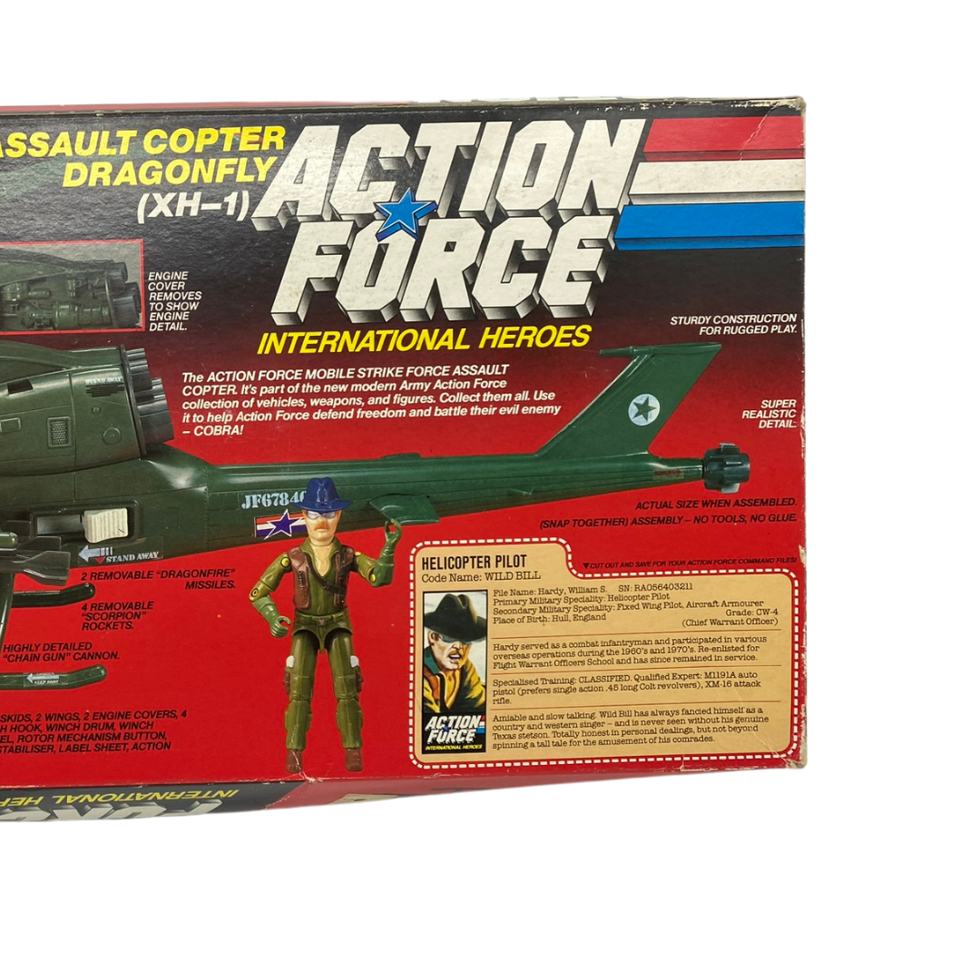 GI Joe, Action Force Dragonfly / Dragon Fly complete & box damaged rotor blades