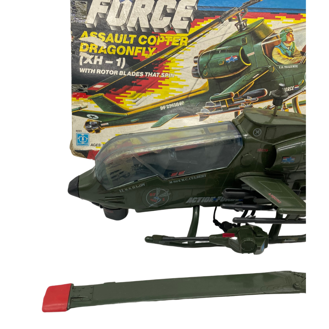 GI Joe, Action Force Dragonfly / Dragon Fly complete & box damaged rotor blades