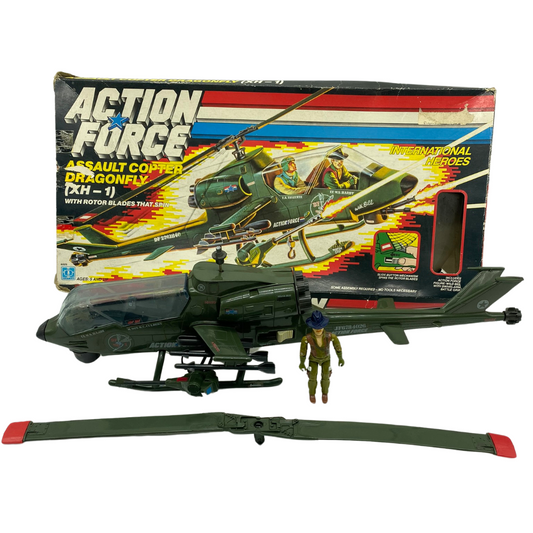 GI Joe, Action Force Dragonfly / Dragon Fly complete & box damaged rotor blades