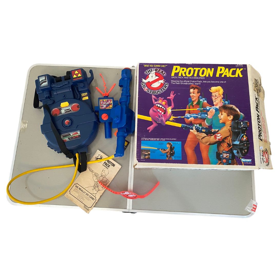 The Real Ghostbusters vintage Proton Pack back pack from 1984 with box