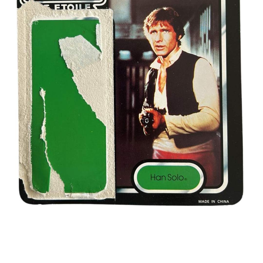 Vintage Star Wars ROTJ tri-Logo Han Solo Backing Card 70 Back trilogo