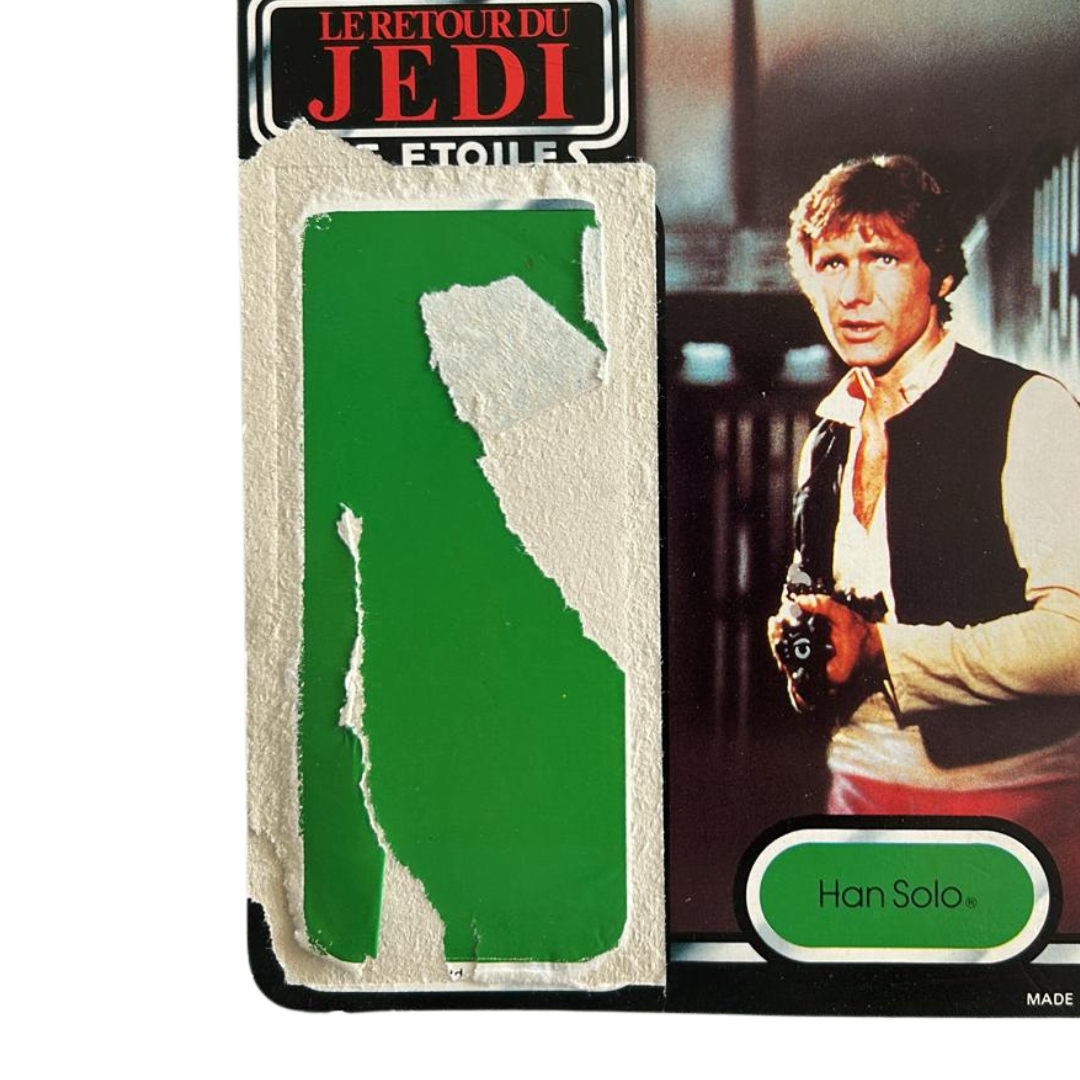 Vintage Star Wars ROTJ tri-Logo Han Solo Backing Card 70 Back trilogo