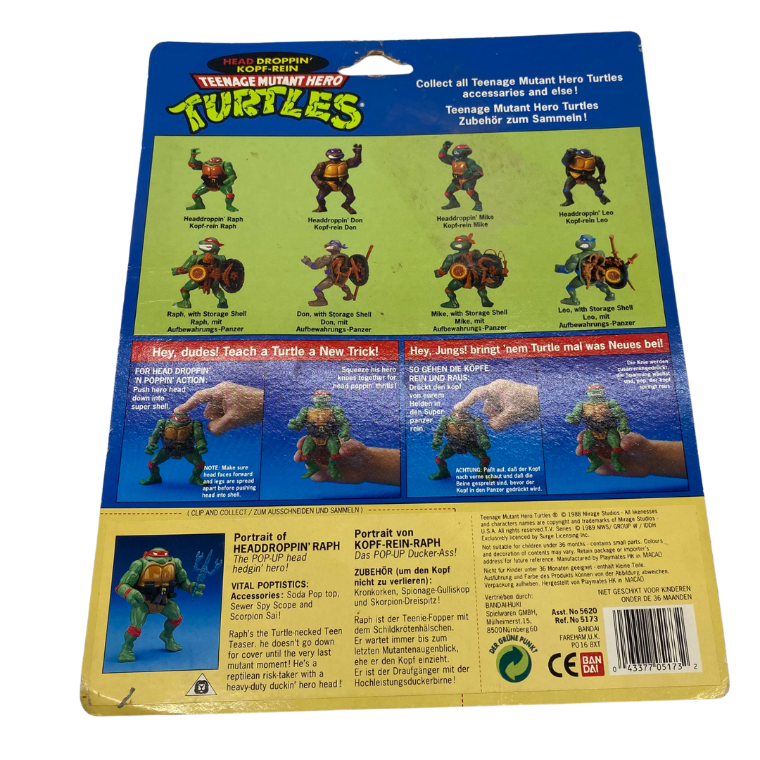 Teenage Mutant Ninja Turtles Head Droppin Raph figure cardback original