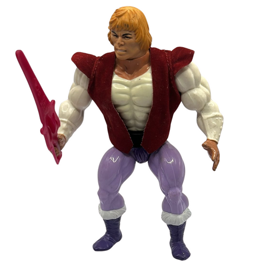 He-Man Prince Adam complete figure sword, orig belt & jacket Taiwan MOTU 754