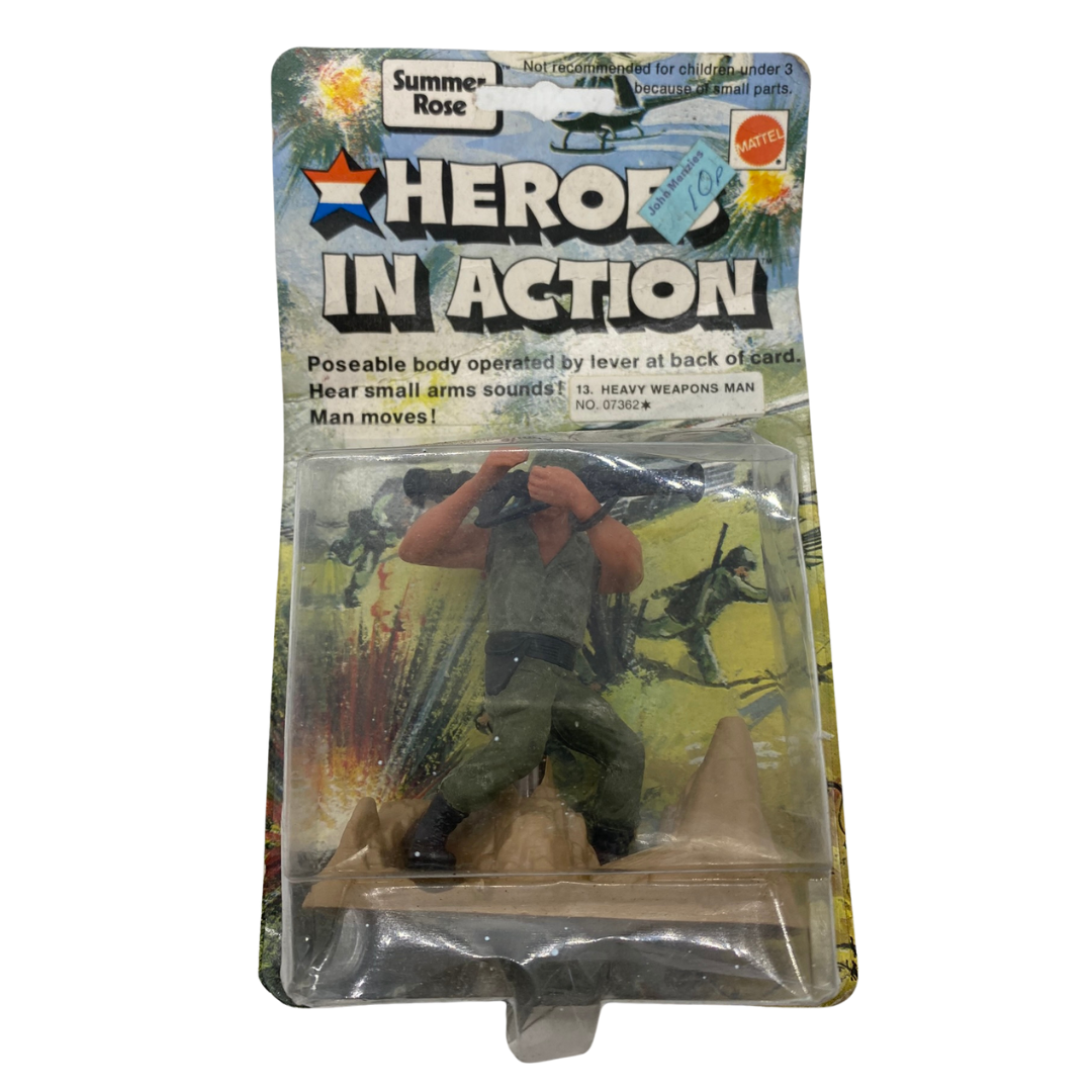 Heroes In Action Heavy Weapons Man MOC made in 1974 by Mattel 794