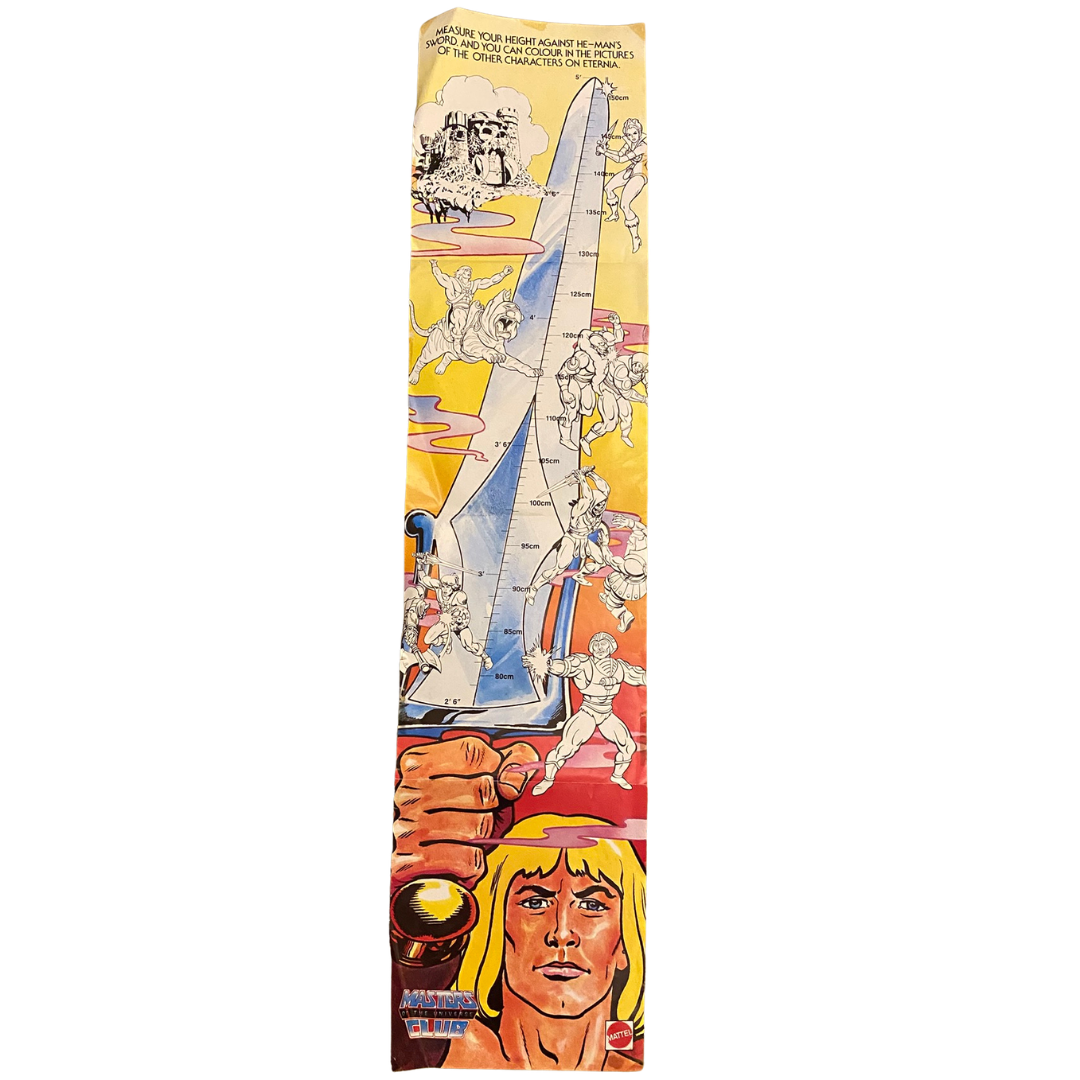He-Man Masters Of The Universe height chart poster original