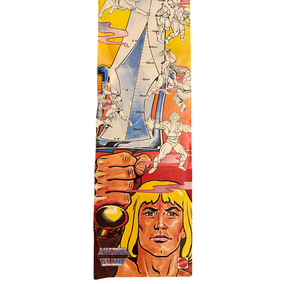 He-Man Masters Of The Universe height chart poster original