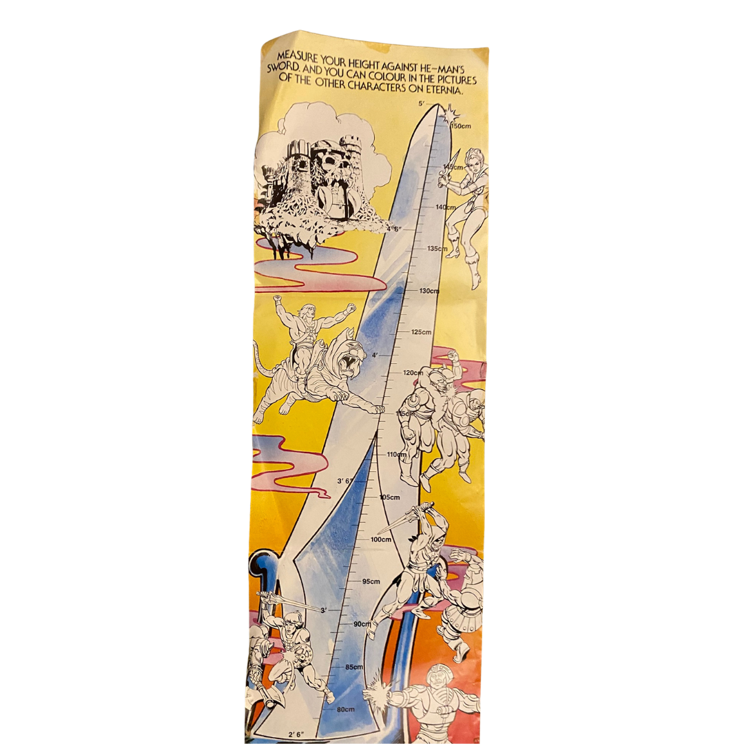 He-Man Masters Of The Universe height chart poster original