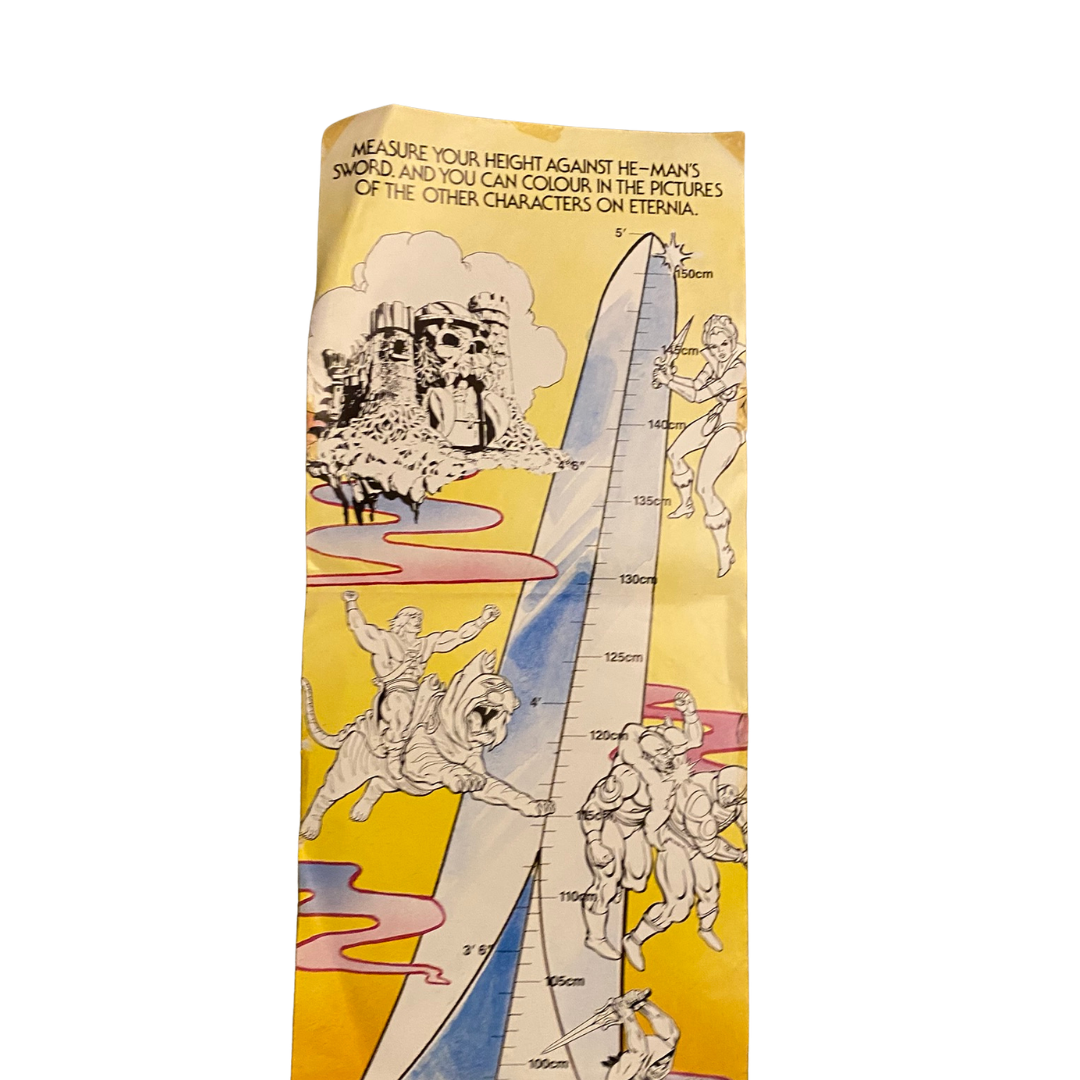 He-Man Masters Of The Universe height chart poster original