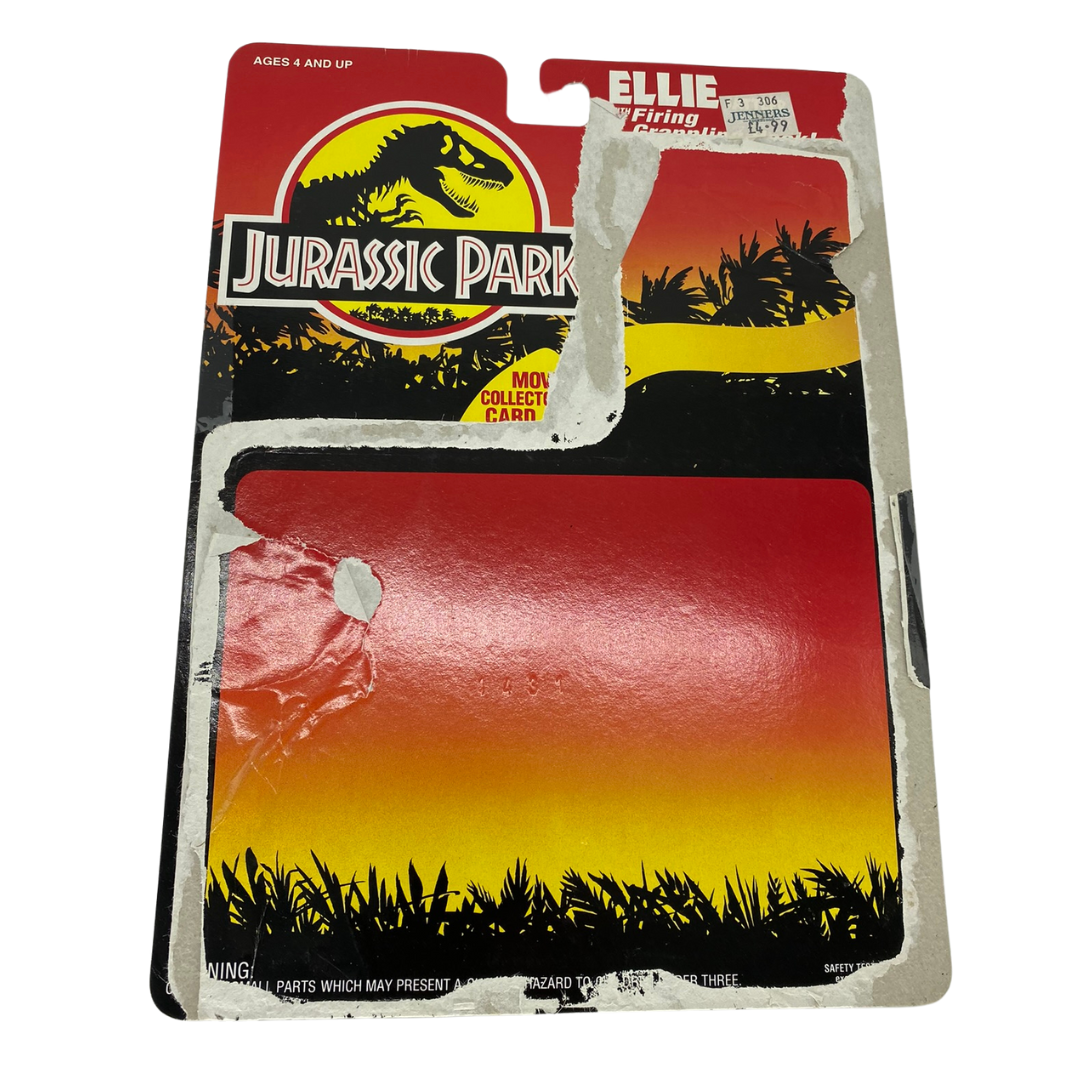 Jurassic Park Ellie Satler cardback Vintage Kenner 1993, 1990s toy