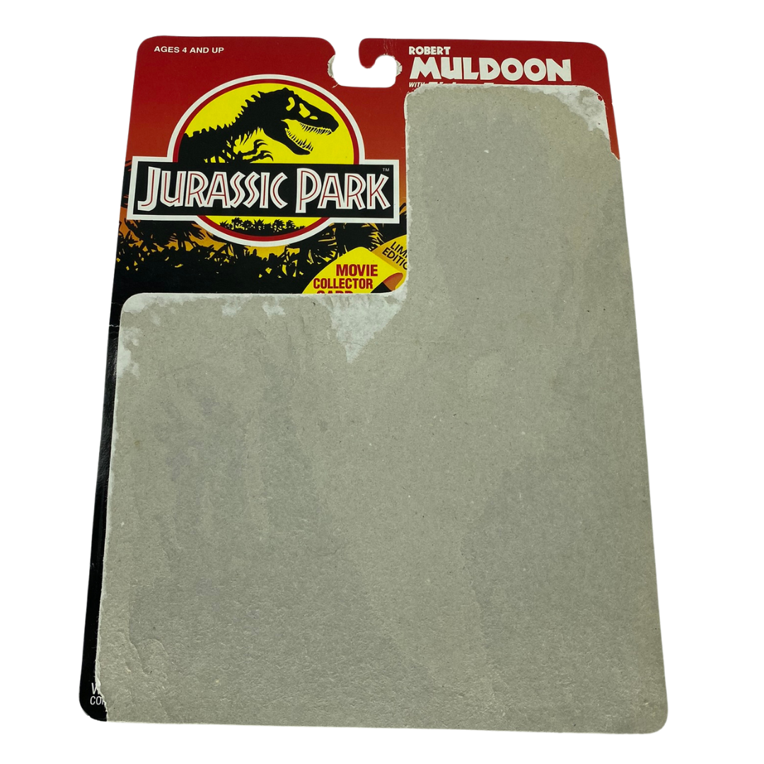 Jurassic park Robert Muldoon figure cardback, card Kenner