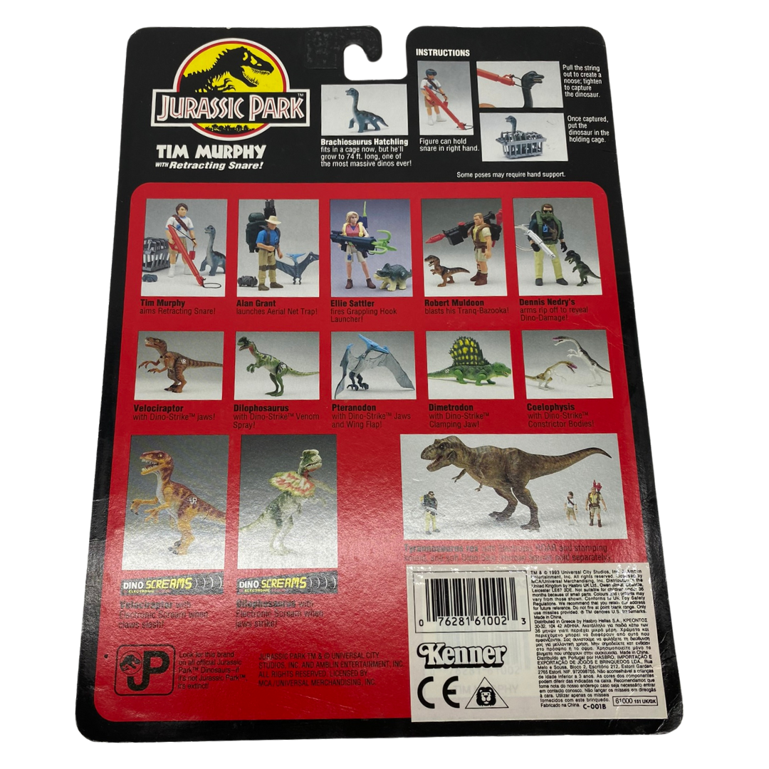 Jurassic park tim Murphy Figure cardback, card Kenner