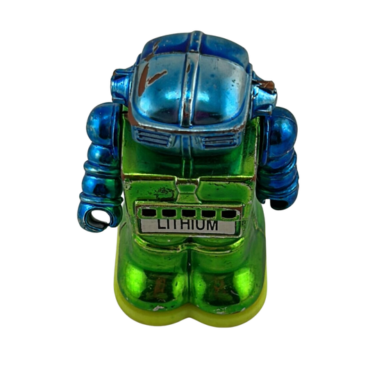 Vintage toy Japanese style robot with Lithium on front 132