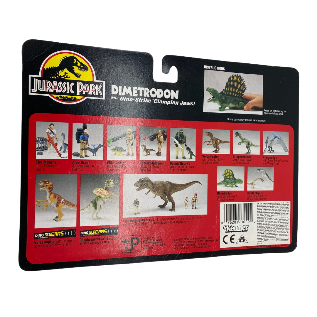 Jurassic Park Dimetrodon JP01 Dinosaur Action Figure cardback Kenner 1993