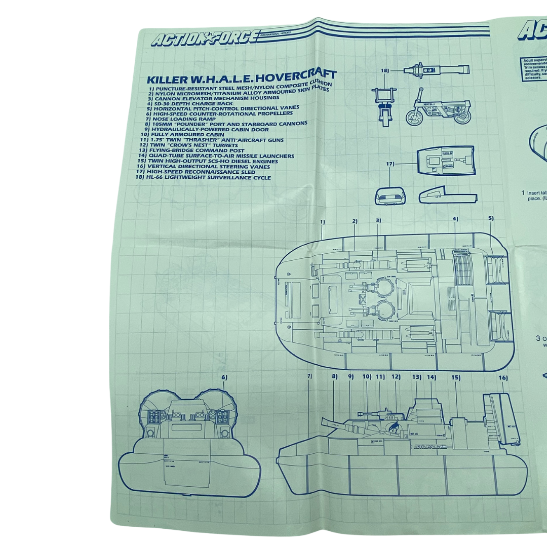 GI Joe, Action Force Hovercraft / Killer Whale instructions blueprints 129