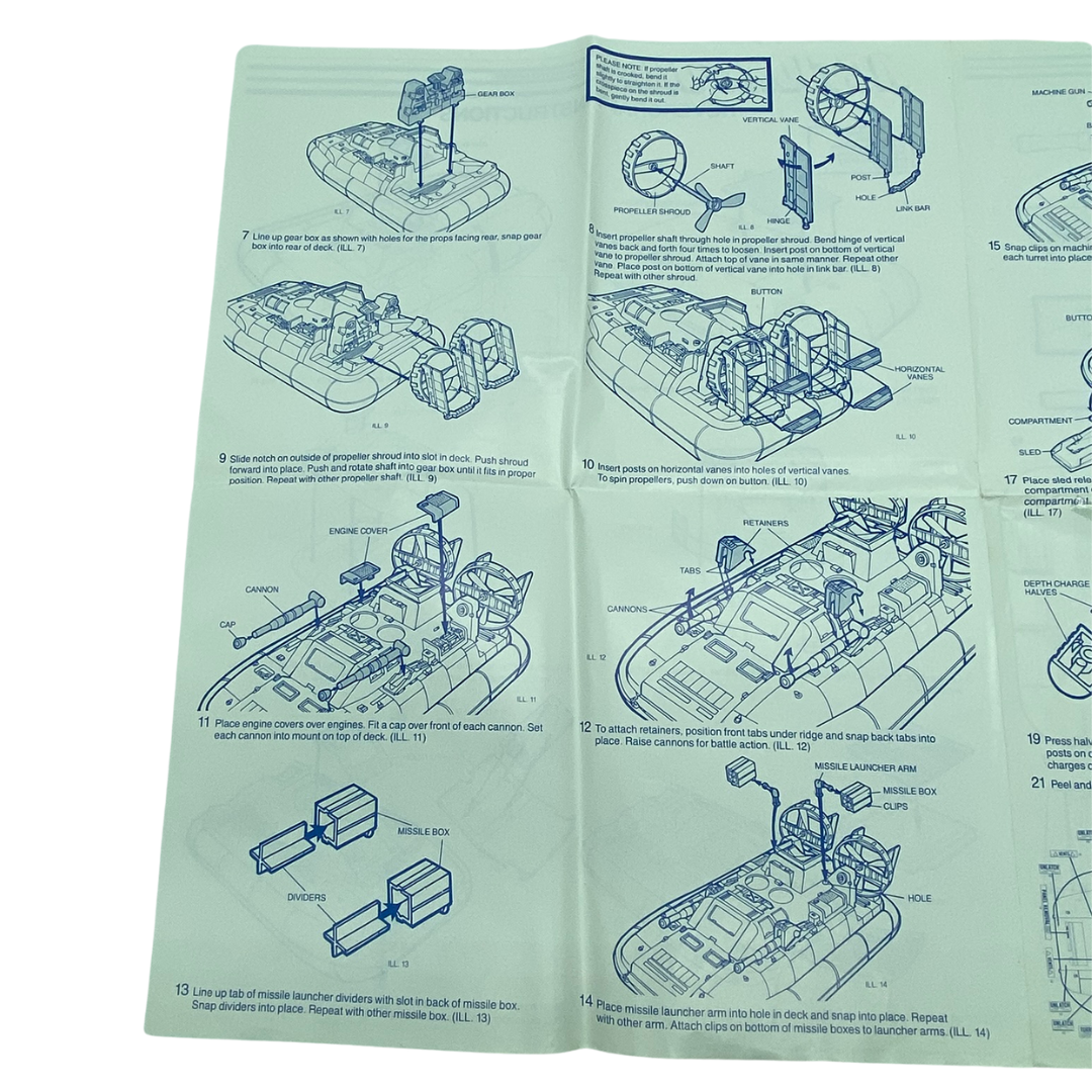 GI Joe, Action Force Hovercraft / Killer Whale instructions blueprints 129
