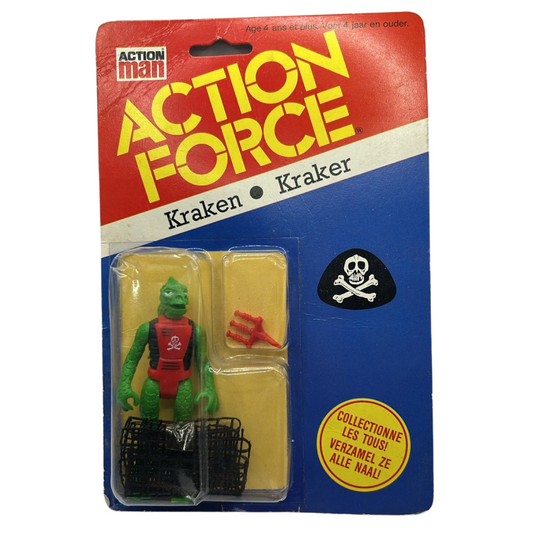 Action Force Kraken figure MOC Mint on card Red Shadows figure with acrylic case