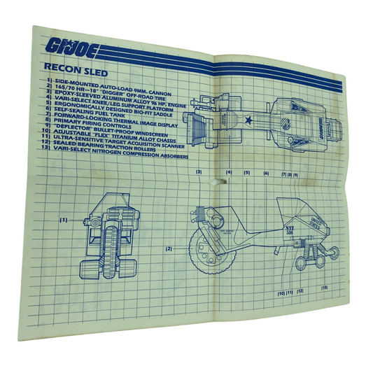 GI Joe, Action Force LCV Recon Sled instructions (some damage) 321