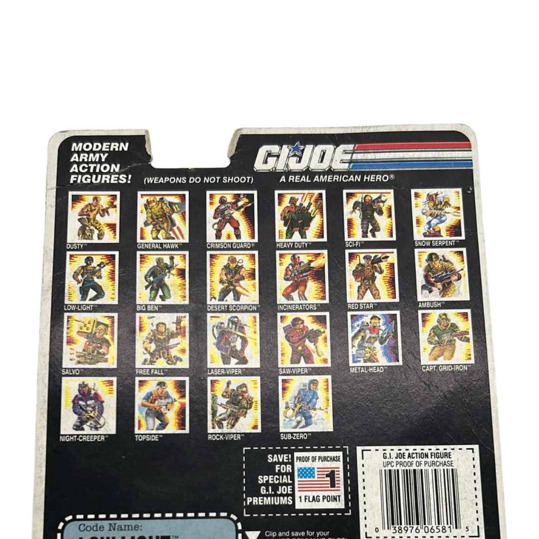 GI Joe Action Force Low Light V3 Night Fighter backing card cardback