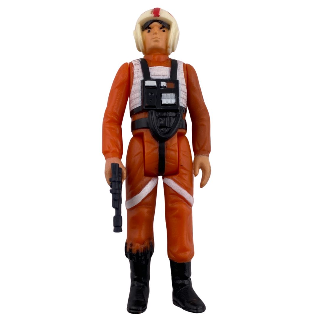 Vintage Star Wars Luke Skywalker X-Wing Pilot complete orig blaster China 418