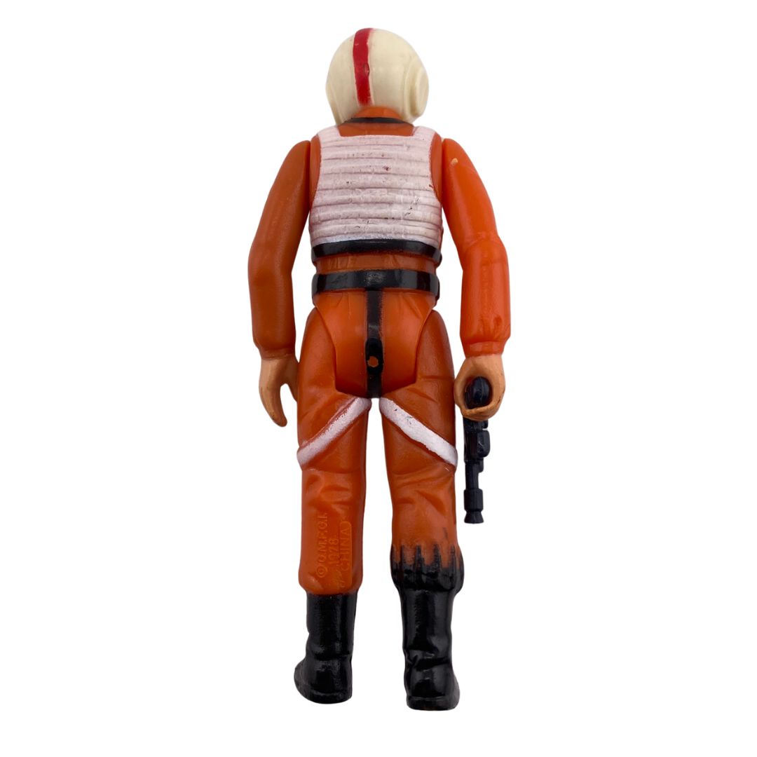 Vintage Star Wars Luke Skywalker X-Wing Pilot complete orig blaster China 418