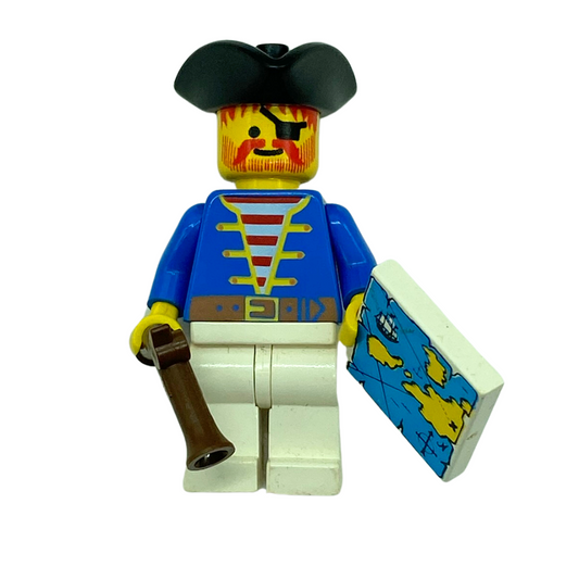 Lego Pirate figure blue jacket with map and pistol vintage original 162