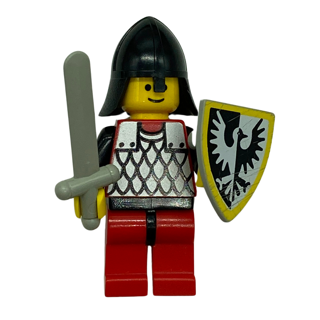 Lego Knights Knight figure with helmet, sword and shield vintage original 493