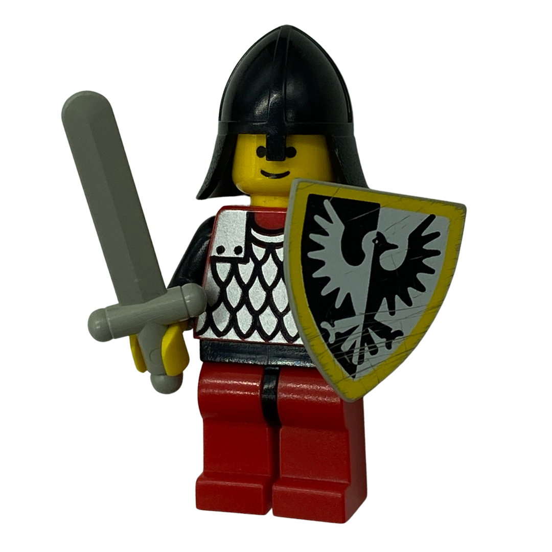 Lego Knights Knight figure with helmet, sword and shield vintage original 493