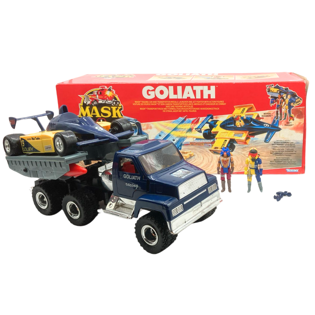 M.A.S.K. MASK Goliath complete, box & inserts, no instructions, Matt Trakker & Nevada Rushmore with masks