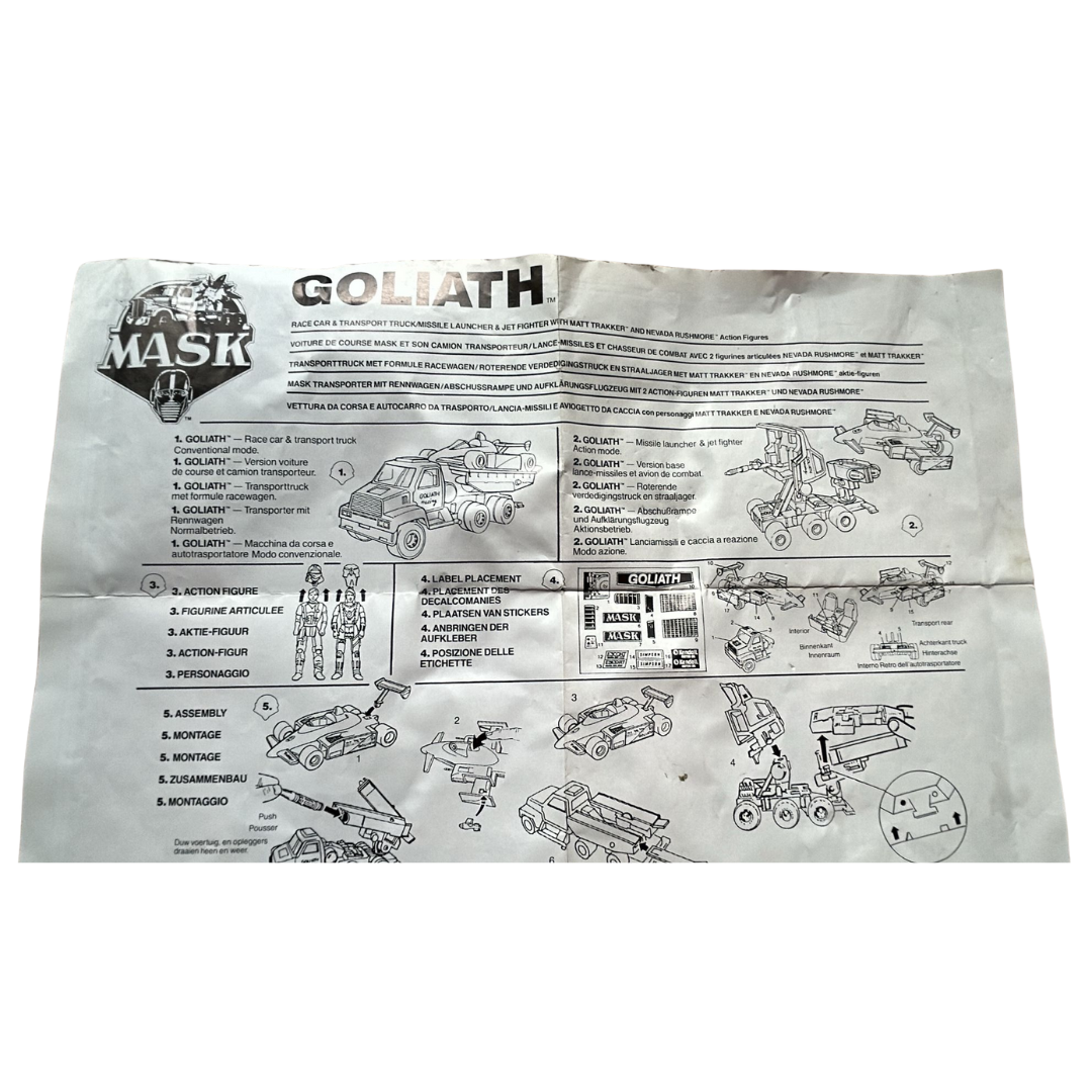 M.A.S.K. Goliath vehicle instructions MASK by Kenner vintage toy poster 24