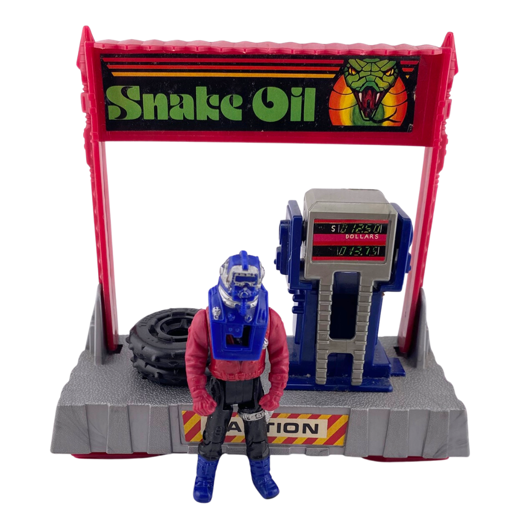 M.A.S.K. Pitstop Catapult with Sly Rax & two tyres near complete 267