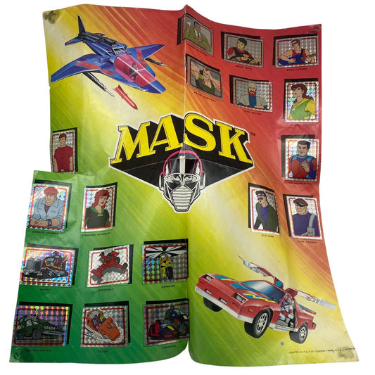 M.A.S.K. Complete original Panini sticker collectors poster