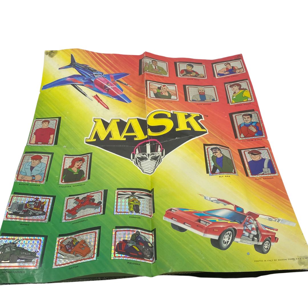 M.A.S.K. Complete original Panini sticker colelctors poster