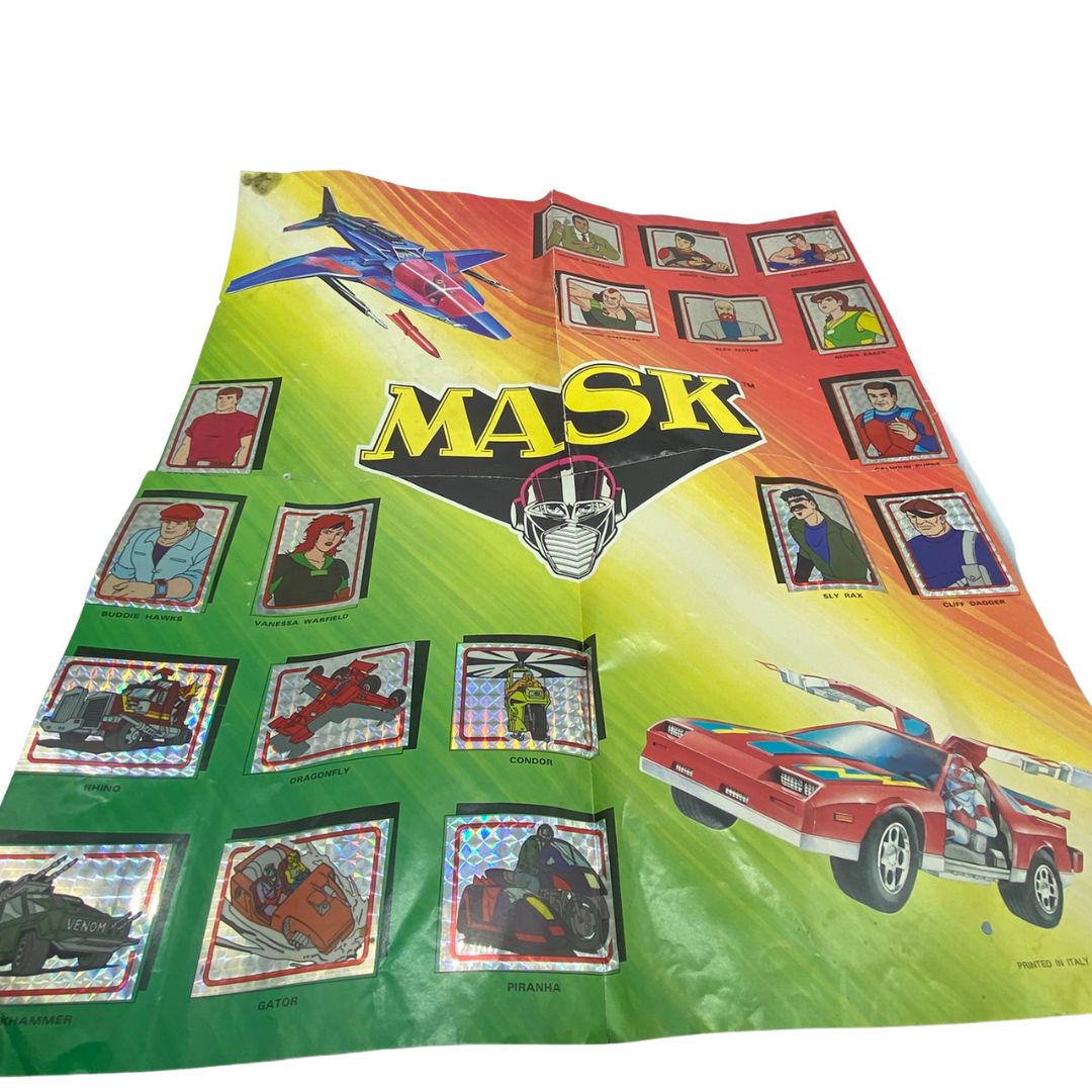 M.A.S.K. Complete original Panini sticker colelctors poster