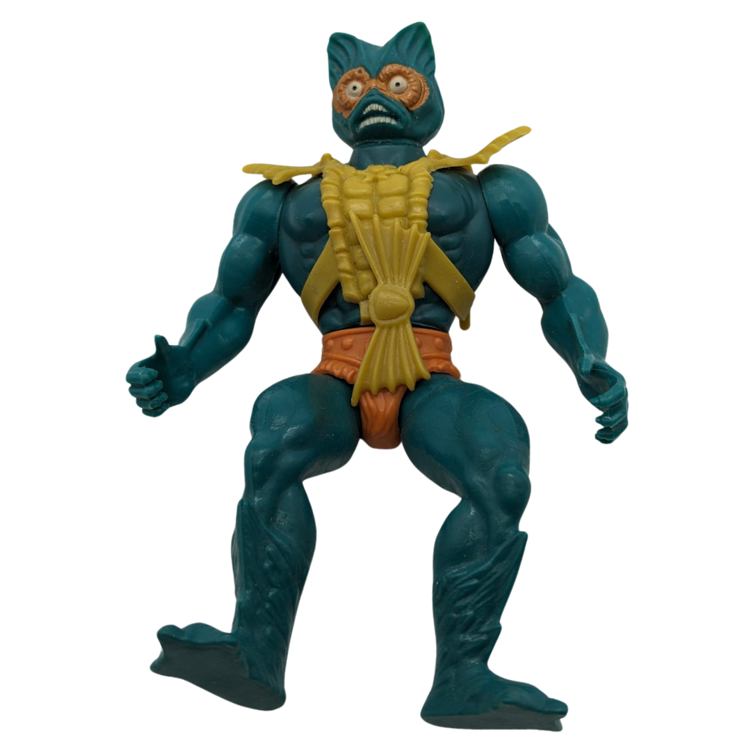 Vintage He-Man Merman figure with armour and bow tie part, Taiwan, 411