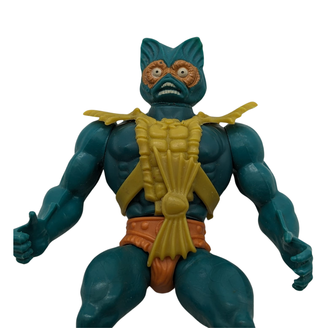 Vintage He-Man Merman figure with armour and bow tie part, Taiwan, 411