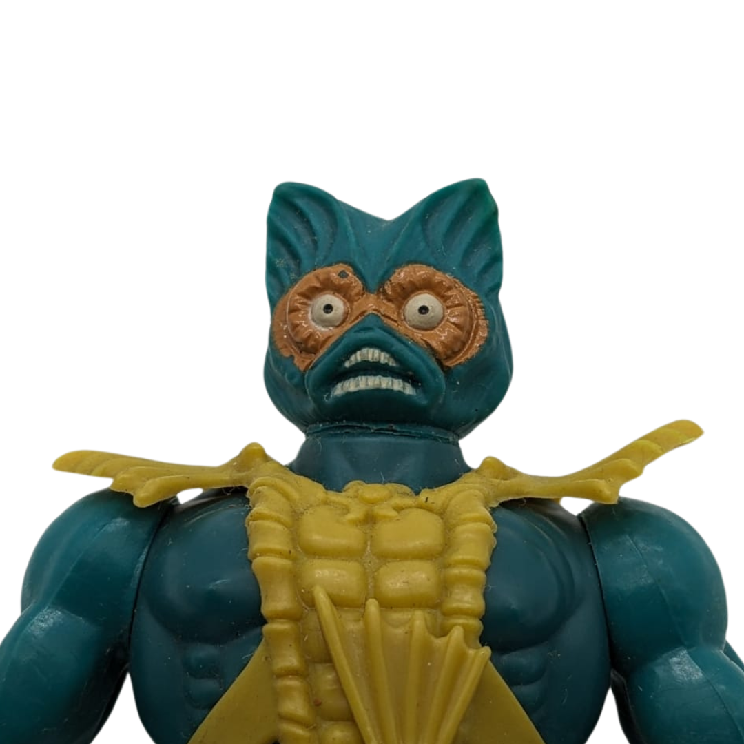 Vintage He-Man Merman figure with armour and bow tie part, Taiwan, 411