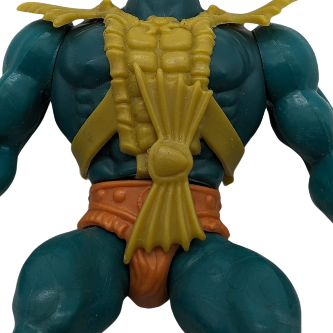 Vintage He-Man Merman figure with armour and bow tie part, Taiwan, 411