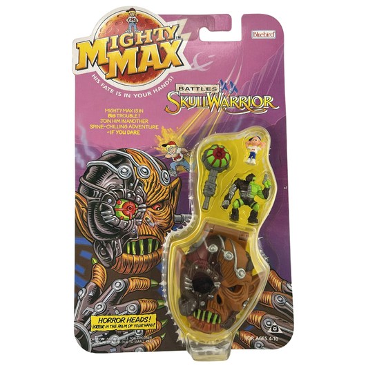 Mighty Max Battles Skull Warrior Horror Heads mint on card MOC on Bluebird card