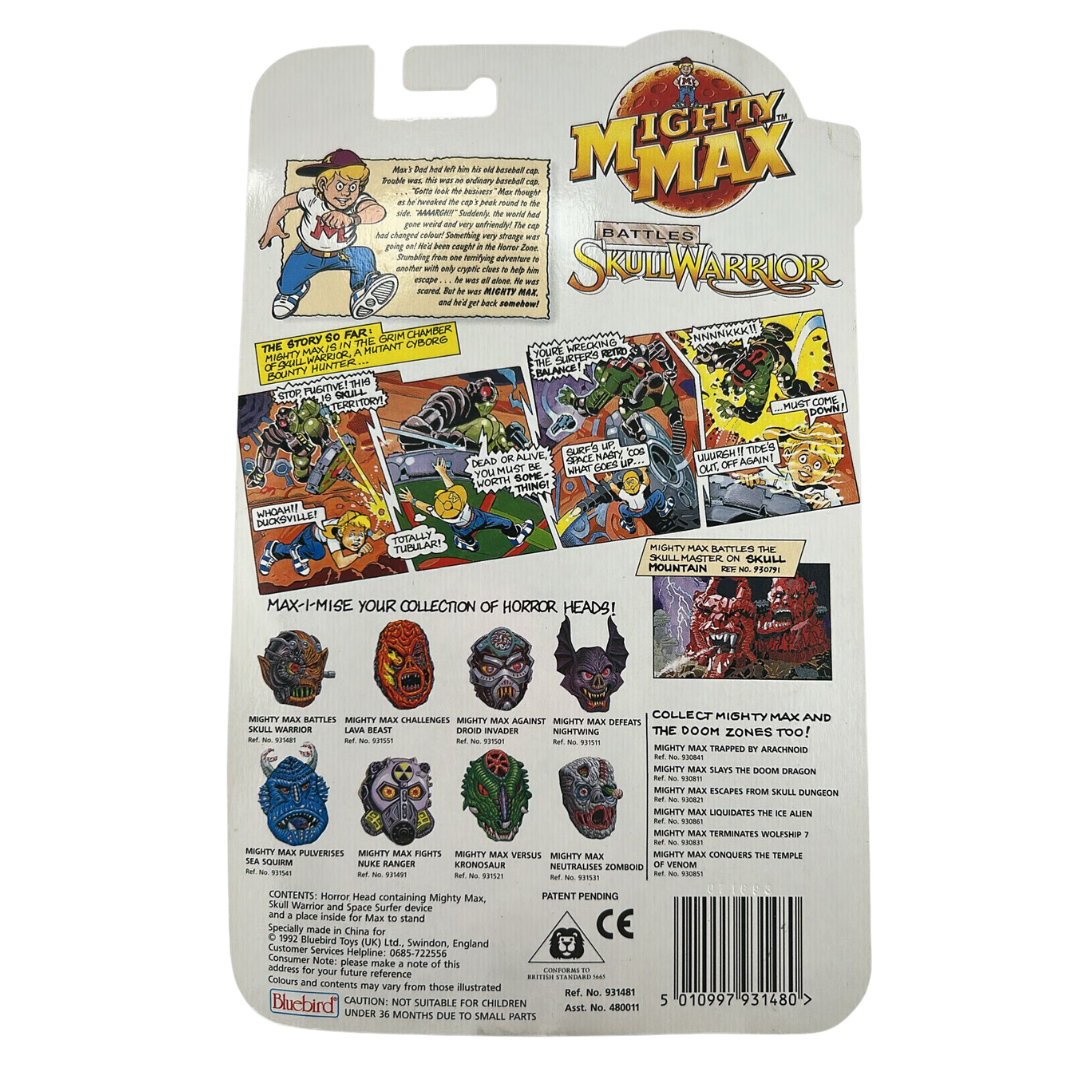 Mighty Max Battles Skull Warrior Horror Heads mint on card MOC on Bluebird card