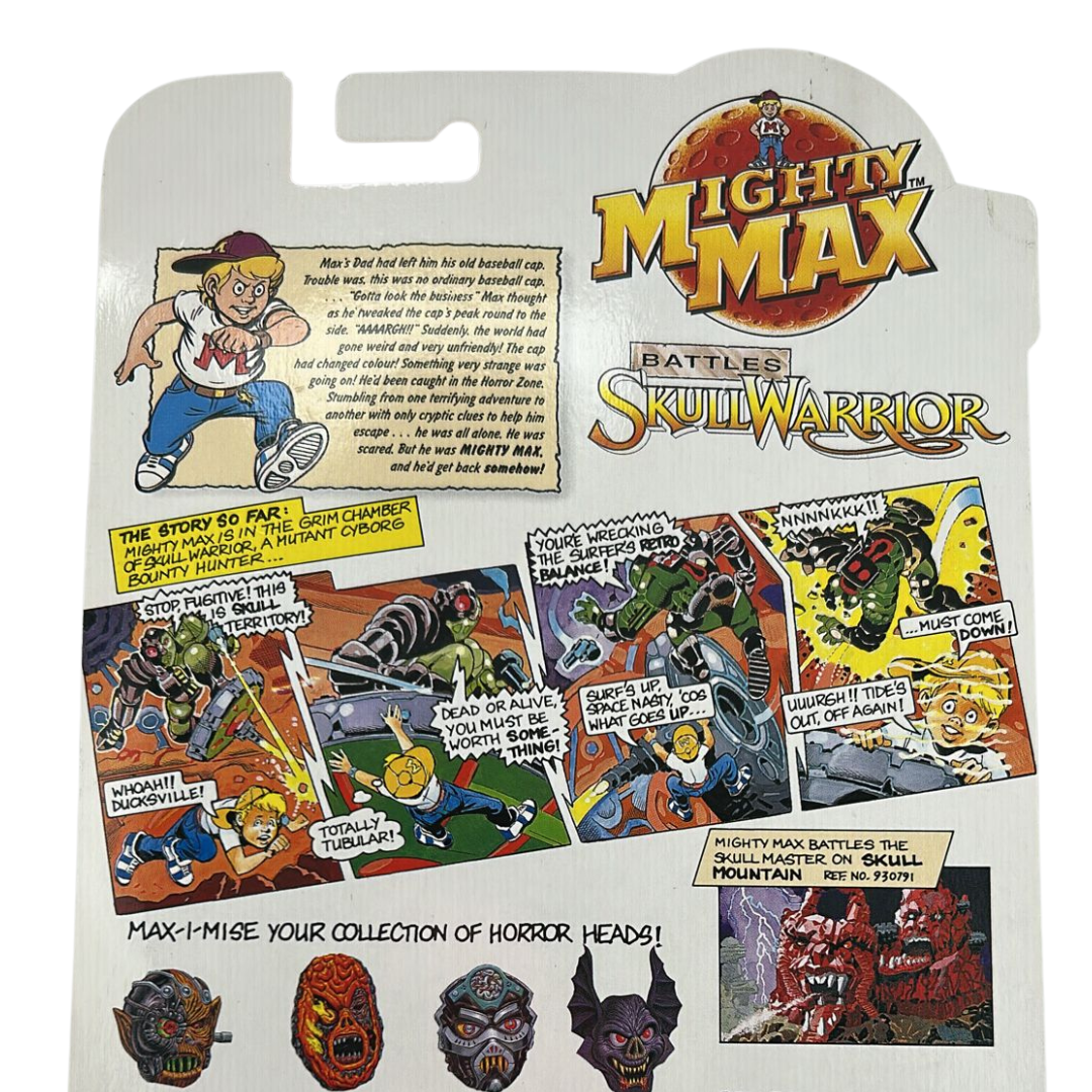 Mighty Max Battles Skull Warrior Horror Heads mint on card MOC on Bluebird card